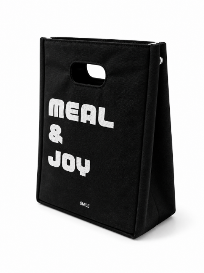 صورة Matte Black Insulated Lunch Bag – Signature “Meal & Joy” Edition