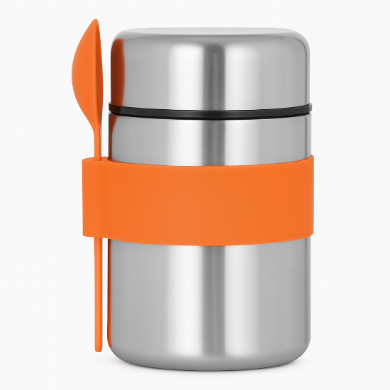 صورة 400ml Food Jar Stainless Steel for Adults - ss+orange