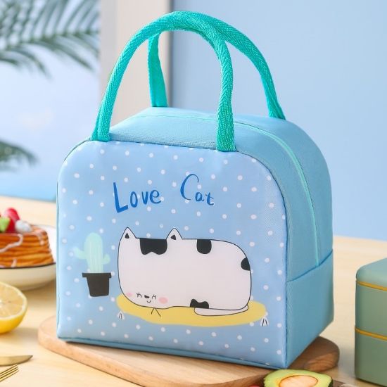 صورة Kids Insulated Lunch Bag - Love Cat Blue