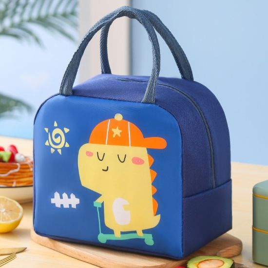 صورة Kids Insulated Lunch Bag - Dino Blue